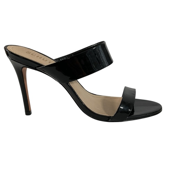 Schutz Black Patent Leather Strappy Heeled Sandals Size 7.5B Made in Brazil - Picture 4 of 12